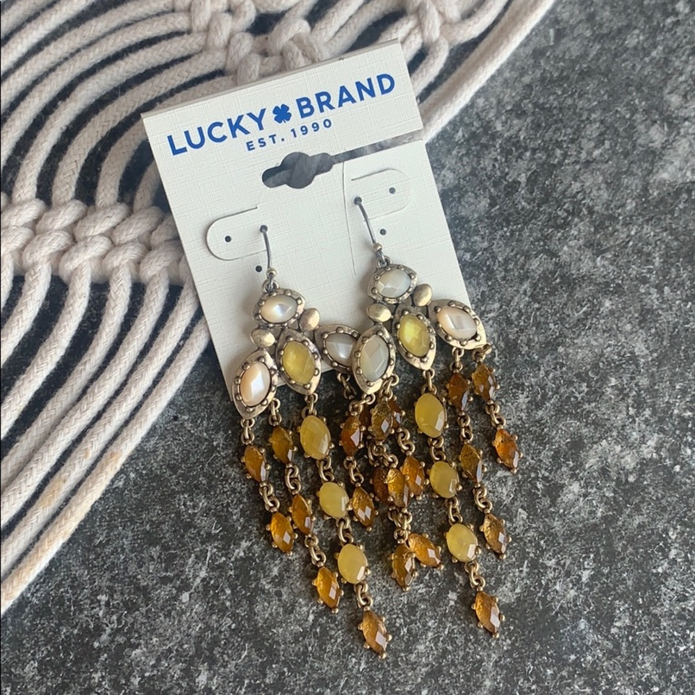 {Lucky Brand} Gold + Yellow Statement Earrings ✨